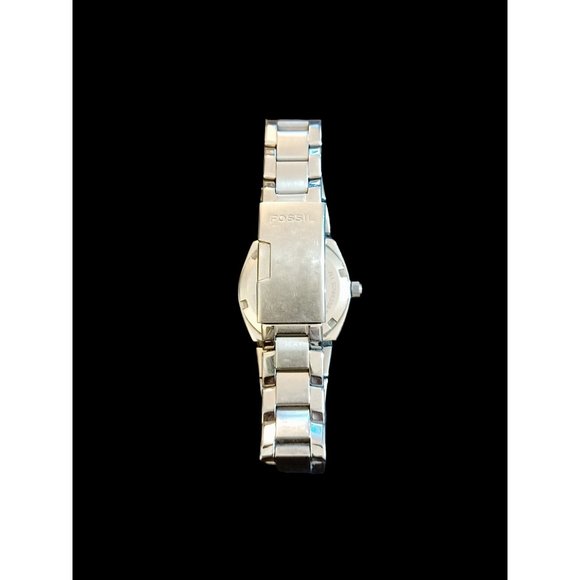 Fossil Silver Tone Stainless Steel Mother Of Pearl Face White Crystal Watch Work main image 7